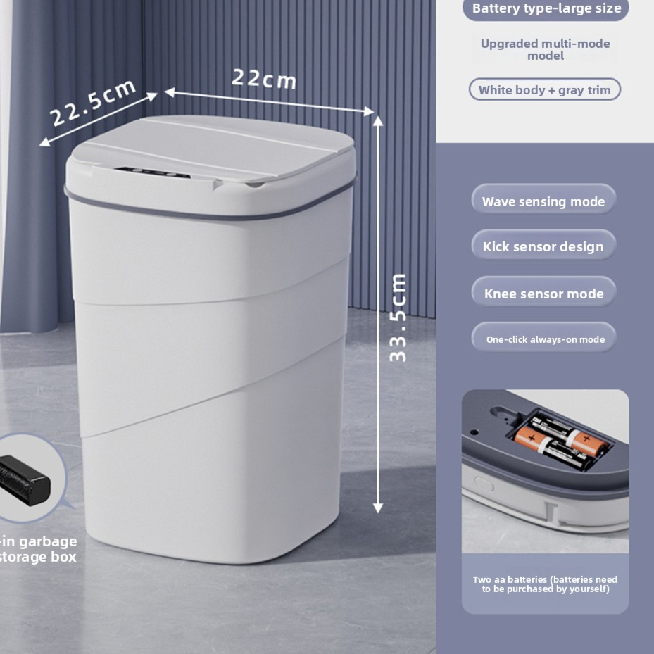 Smart Sensor Trash Can Automatic Lid Large Capacity Kitchen Bathroom