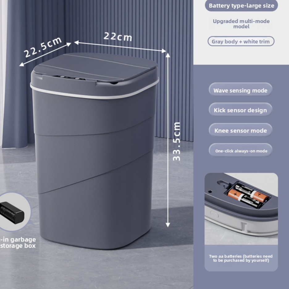 Smart Sensor Trash Can Automatic Lid Large Capacity Kitchen Bathroom