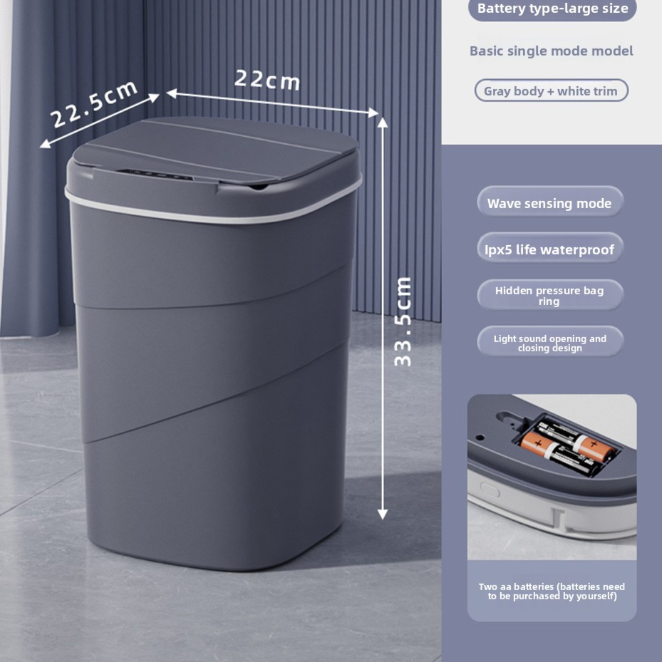 Smart Sensor Trash Can Automatic Lid Large Capacity Kitchen Bathroom